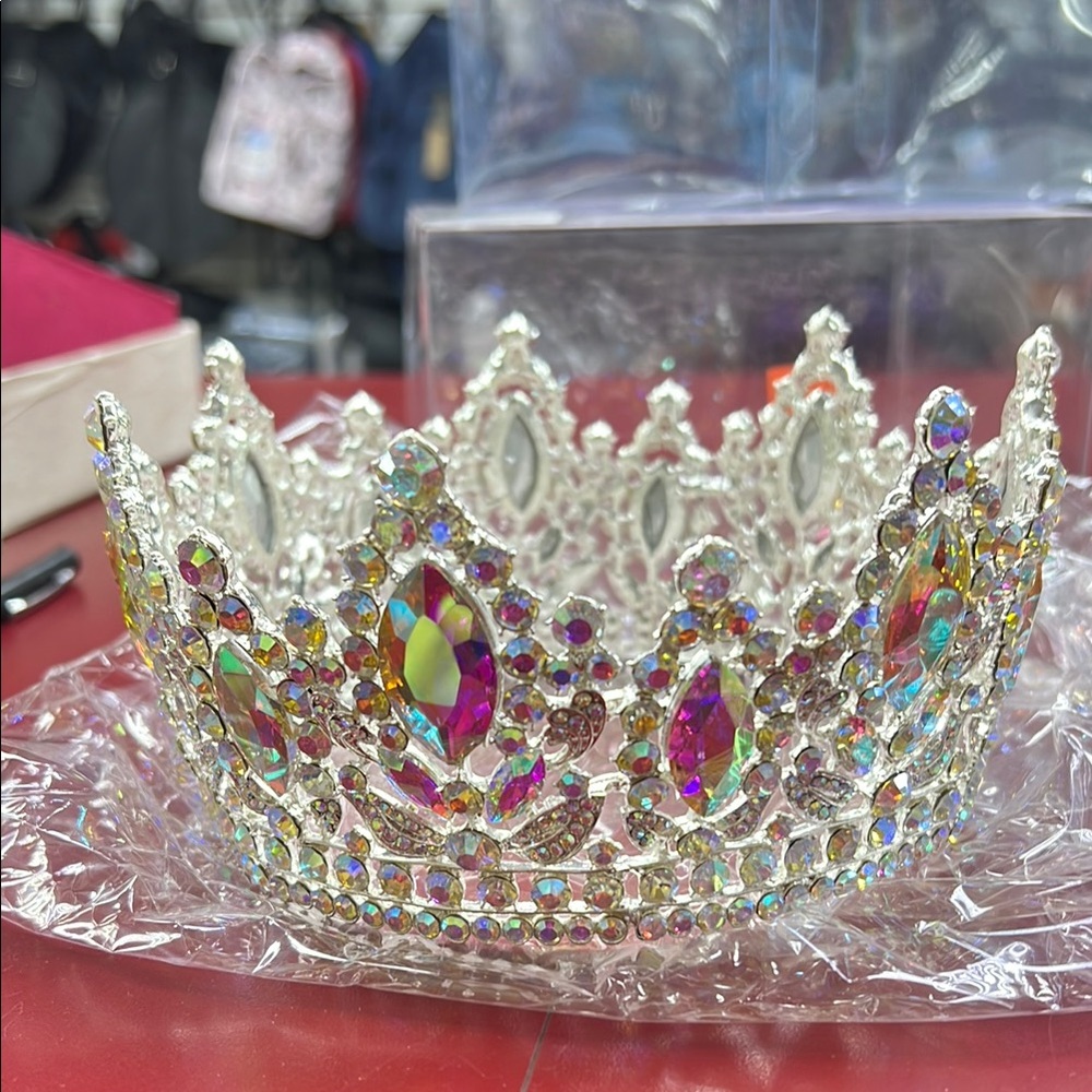 Sparkling Silver and Rainbow Gem Crown